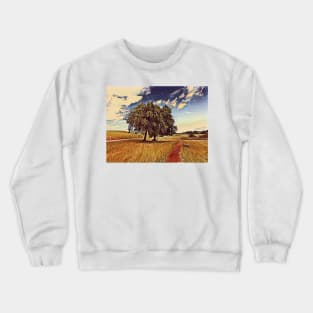 Trees along a footpath in the Swiss countryside Crewneck Sweatshirt